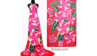 rayon sarongs pink color handpinting made in bali